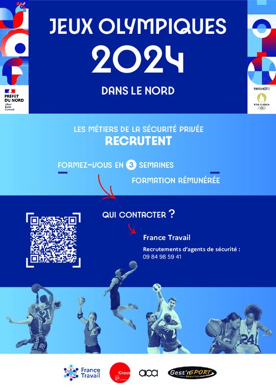 Affiche informatives sur les métiers de la sécurité qui recrutent.